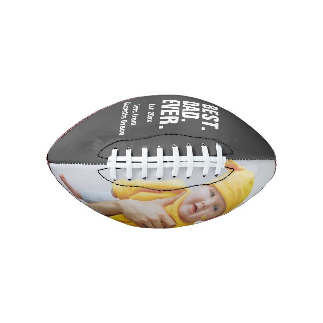 Happy Fathers Day Photo and Text Best Dad Ever Football (Front)