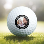 Happy Father's Day photo black border Golf Balls<br><div class="desc">Golf balls featuring your custom photo and customisable text "Happy Father's Day" and "Best dad by par". You can change fonts and colours,  move and resize the photograph with the customisation tool.</div>