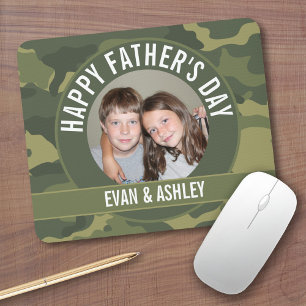 Happy Father's Day - Photo Camouflage Green Mouse Pad