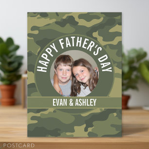 Happy Father's Day - Photo Camouflage Green Postcard
