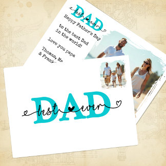 Happy Fathers Day Photo Card, Best Dad Ever Card