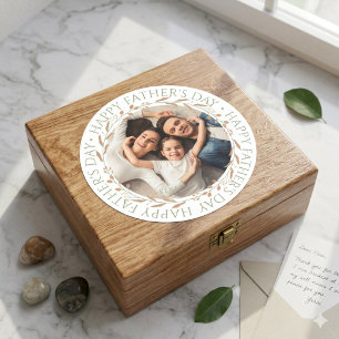 Happy Father's Day Photo Card Customisable Dad G Classic Round Sticker