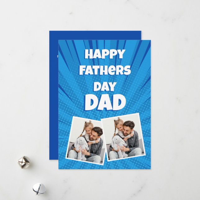 Happy Fathers Day Photo Card Funny (Front/Back In Situ)
