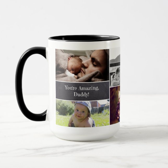 Happy Father's day Photo collage Personalised Mug (Left)