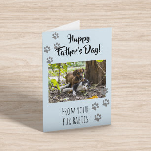 Happy Father's day Photo Dog Cat Pet Fur Babies Card