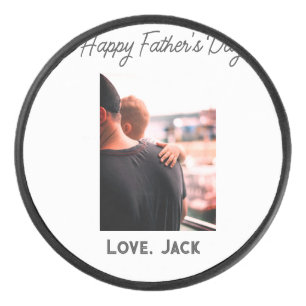 Happy father's day photo modern love simple father hockey puck