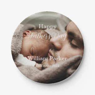 Happy father's day Photo Template Paper Plate