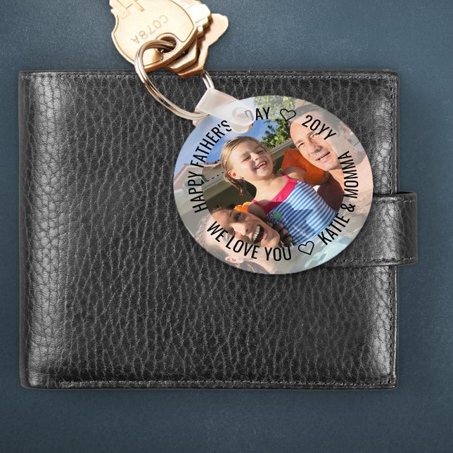 Happy Fathers Day Photo We Love You Family Photo Key Ring (Creator Uploaded)