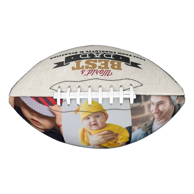 Happy Fathers Day Photo Worlds Best Dad Football (Front)