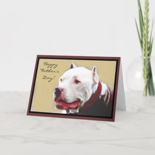 Happy Father's Day Pit Bull greeting card (Front)