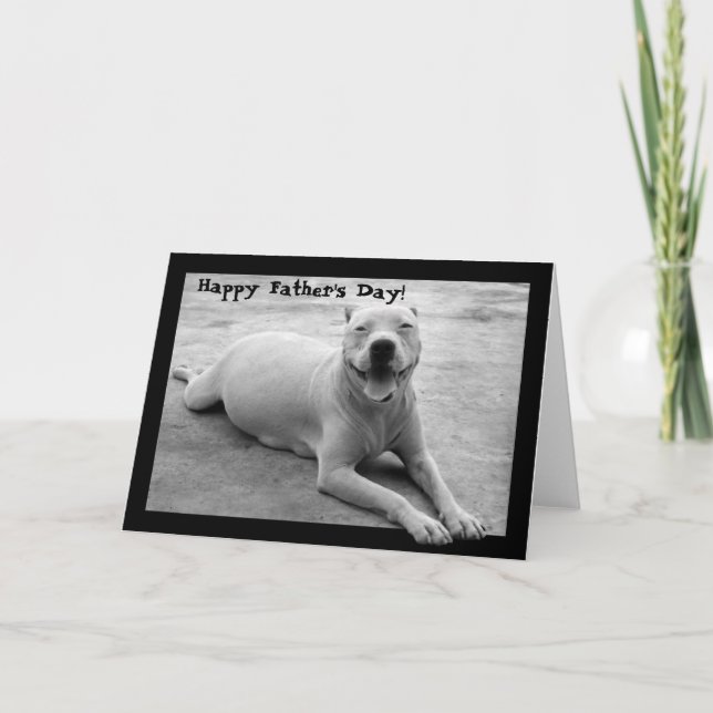 Happy Father's Day pitbull greeting card (Front)