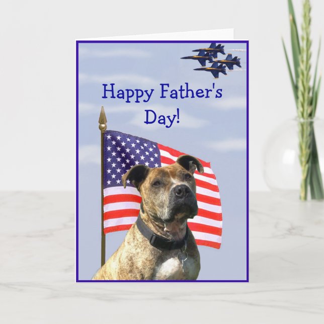 Happy Father's Day Pitbull greeting card (Front)