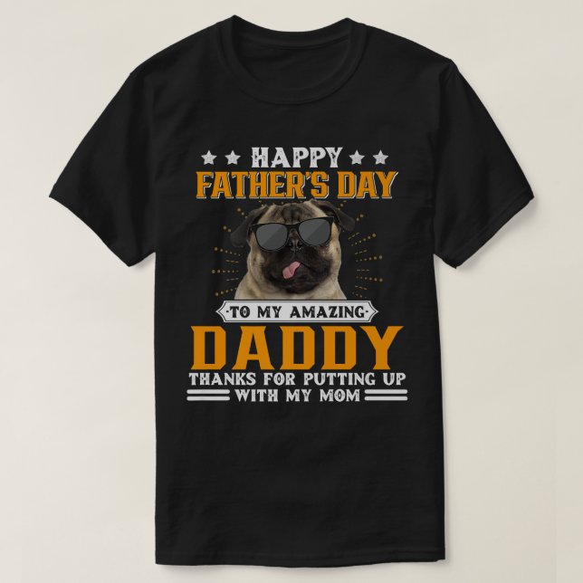 Happy Father's Day Pug Dog Dad Gifts For Men Premi T-Shirt (Design Front)