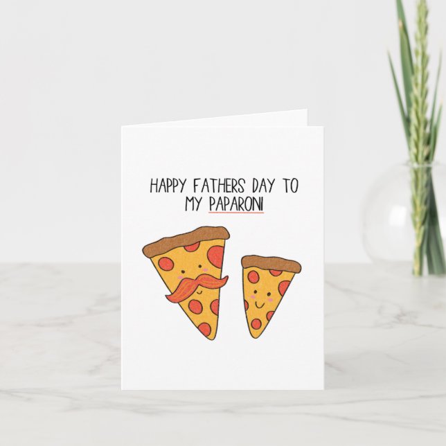 Happy Father's Day Punny Pizza Card for Dad, Papa (Front)