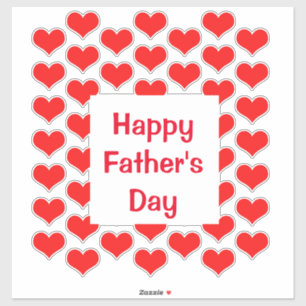 Happy Fathers Day Red Heart Patterns Colorful