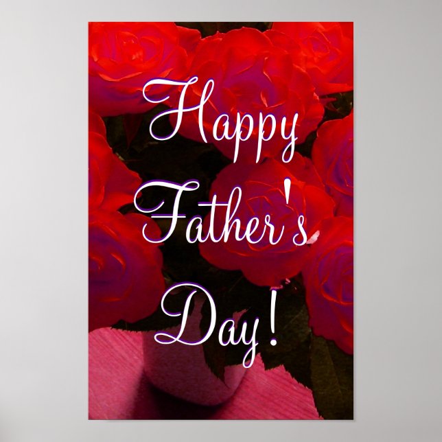 Happy Father's Day Red Roses Poster (Front)