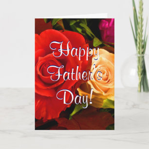 Happy Father's Day Red Yellow Roses II Card