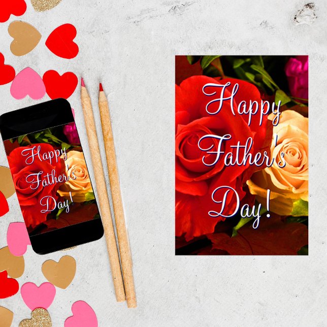 Happy Father's Day Red Yellow Roses Poster (Creator Uploaded)