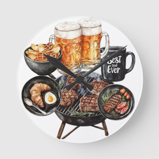 Happy Father's Day Round Clock (Front)