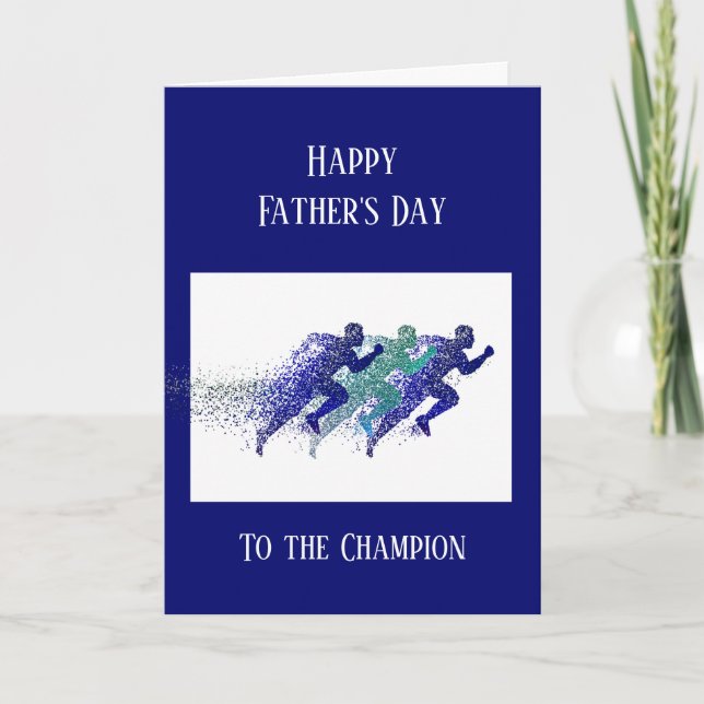 Happy Father's Day Runner Running Marathon  Card (Front)