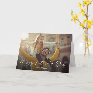 Happy Father's Day Script Photo Modern Simple Card
