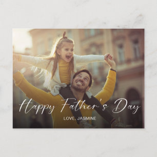 Happy Father's Day Script Photo Modern Simple Postcard