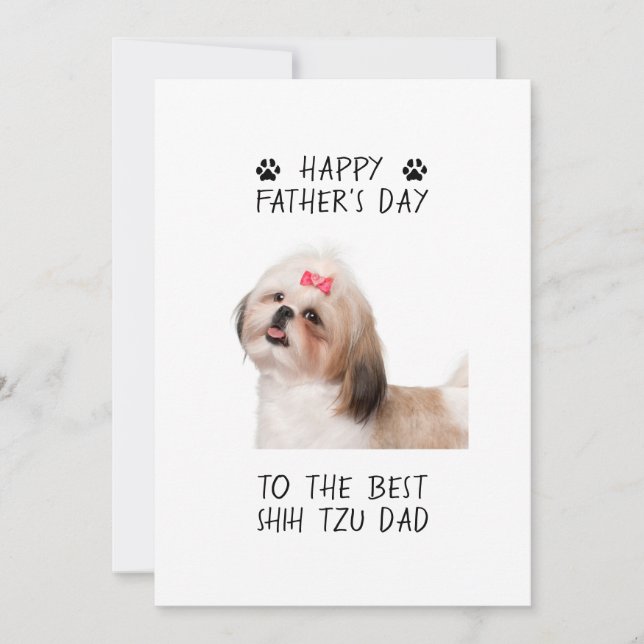 Happy Father's Day Shih Tzu Dad Custom Photo Card (Front)