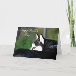 Happy Father's Day Siberian Husky greeting card