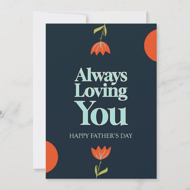 Happy Father's Day Simple Floral Card (Front)