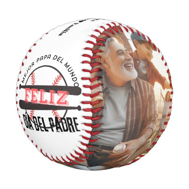 Happy Fathers Day Spanish Custom Photo Baseball (Angled)