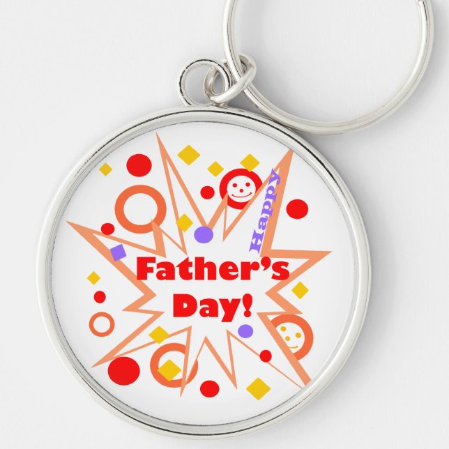 Happy Father's Day Splash Key Ring (Front)