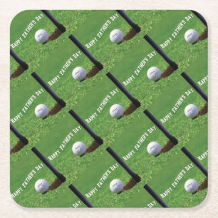 Happy Fathers Day Square Paper Coaster