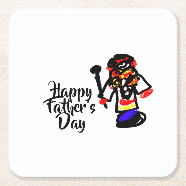 Happy Father's Day Square Paper Coaster (Front)