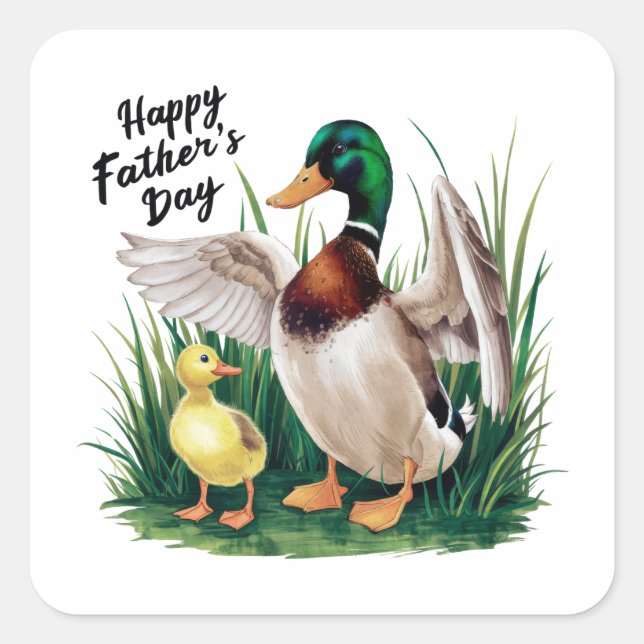 Happy Father's Day Square Sticker (Front)