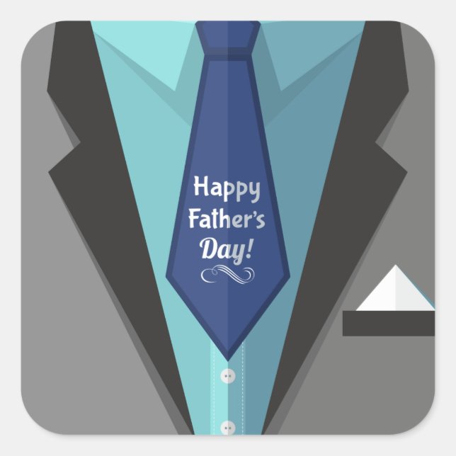 Happy Father's Day Square Sticker (Front)