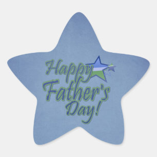 happy fathers day star sticker