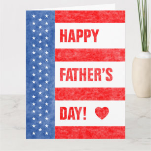 Happy Father's Day Stars and Stripes (8.5x11) Card