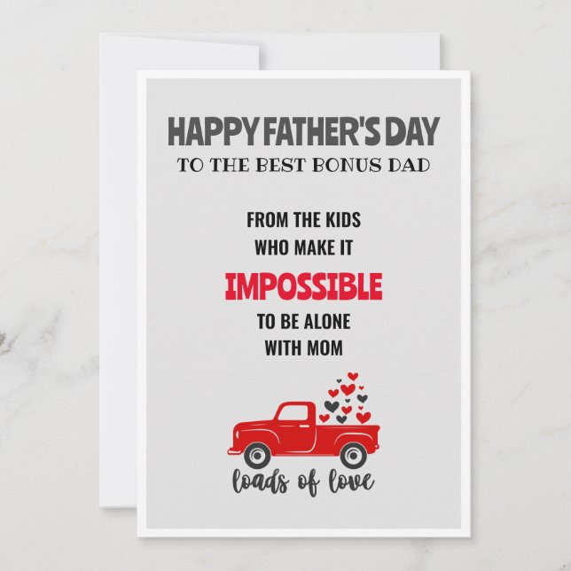 Happy Father's Day step dad funny cute card kids  (Front)