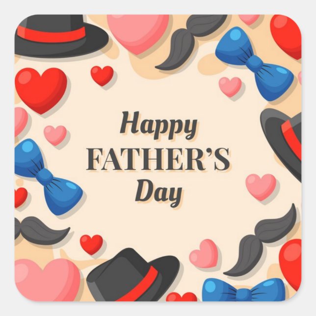 Happy Fathers Day Sticker (Front)