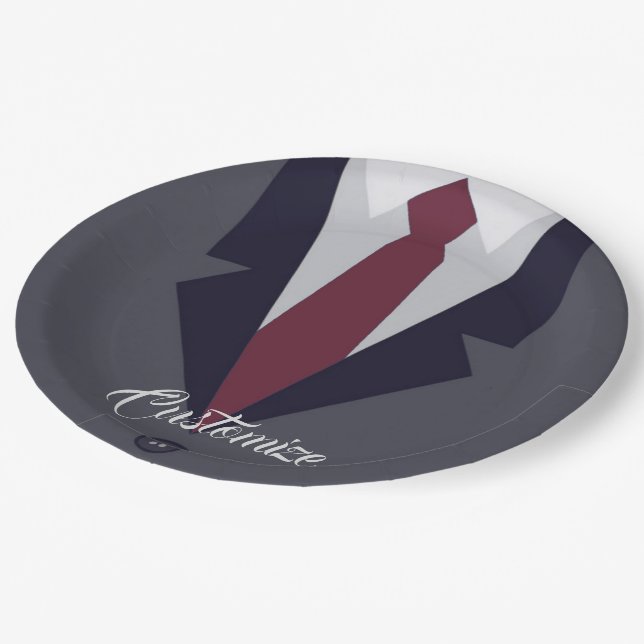 Happy Father's Day Suit Paper Plate (Angled)