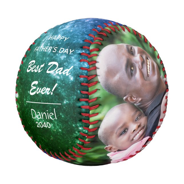 Happy Father's Day Super Father Best Dad Galaxy Baseball (Angled)