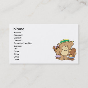 happy fathers day teddy bears design business card