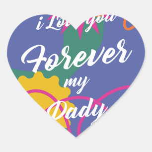 Happy fathers day template heart sticker