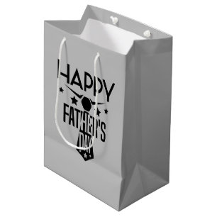 Happy Father's Day tie word art Medium Gift Bag