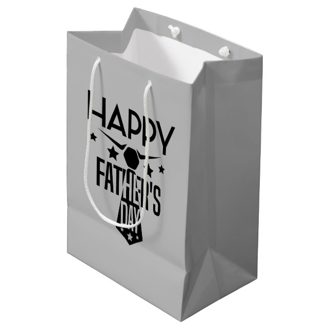 Happy Father's Day tie word art Medium Gift Bag (Front Angled)
