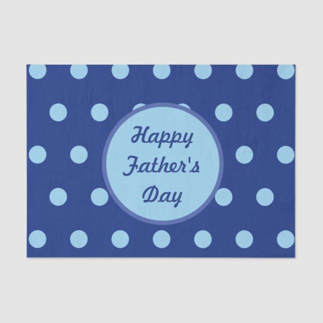 Happy Father's Day Tissue Paper (Navy & Soft Blue) (Front)