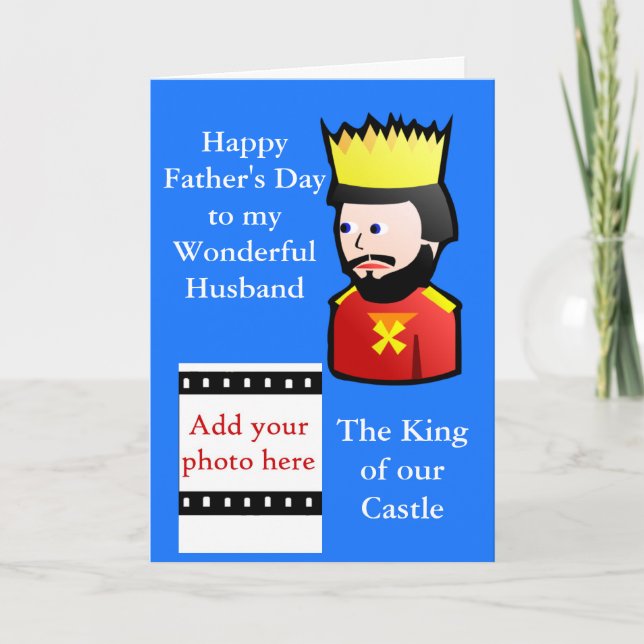 Happy Father's Day to Husband from Wife add photo Card (Front)
