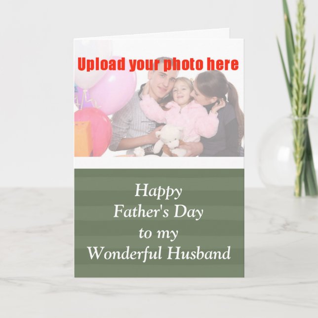 Happy Father's Day to Husband from Wife add photo Card (Front)