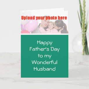 Happy Father's Day to Husband from Wife add photo Card