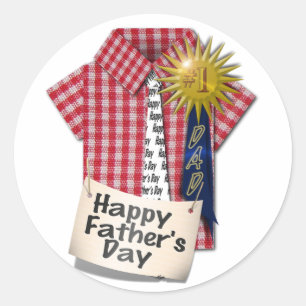 Happy Fathers Day to my #1 Dad Classic Round Sticker